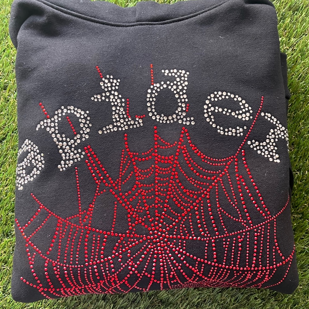 Black OG Spider Rhinestone Hoodie
